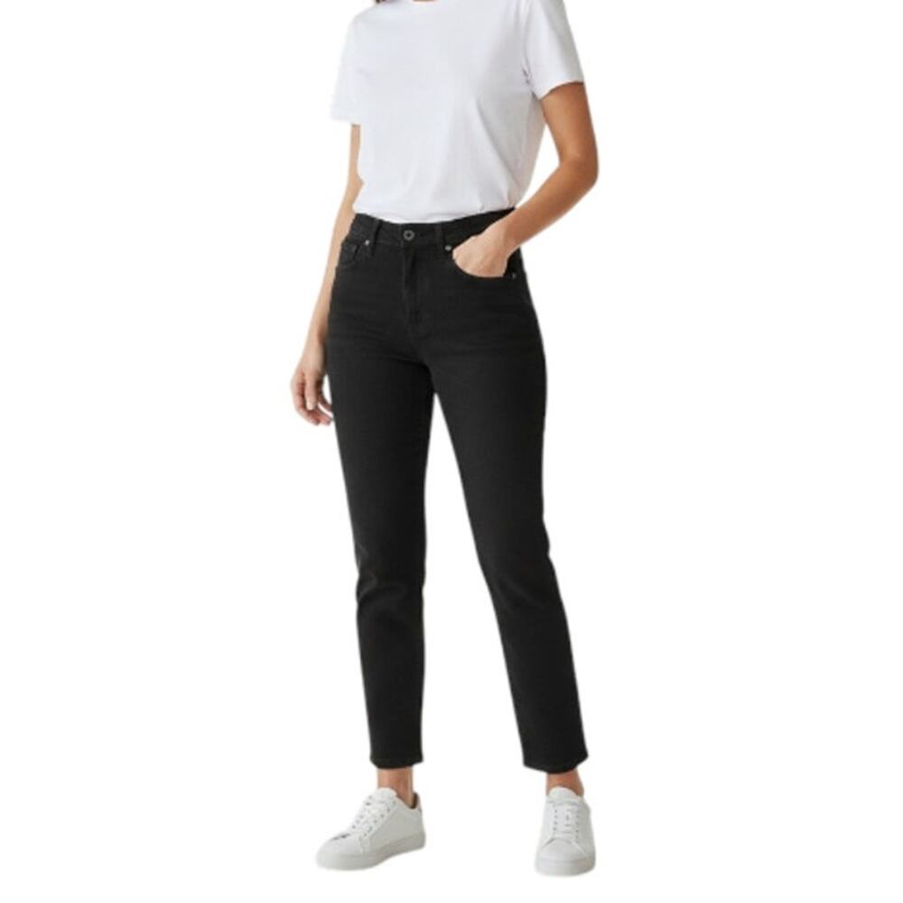 J. CREW Essential Straight Jeans Women 31 Black Whimsygoth Everyday Classic Goth